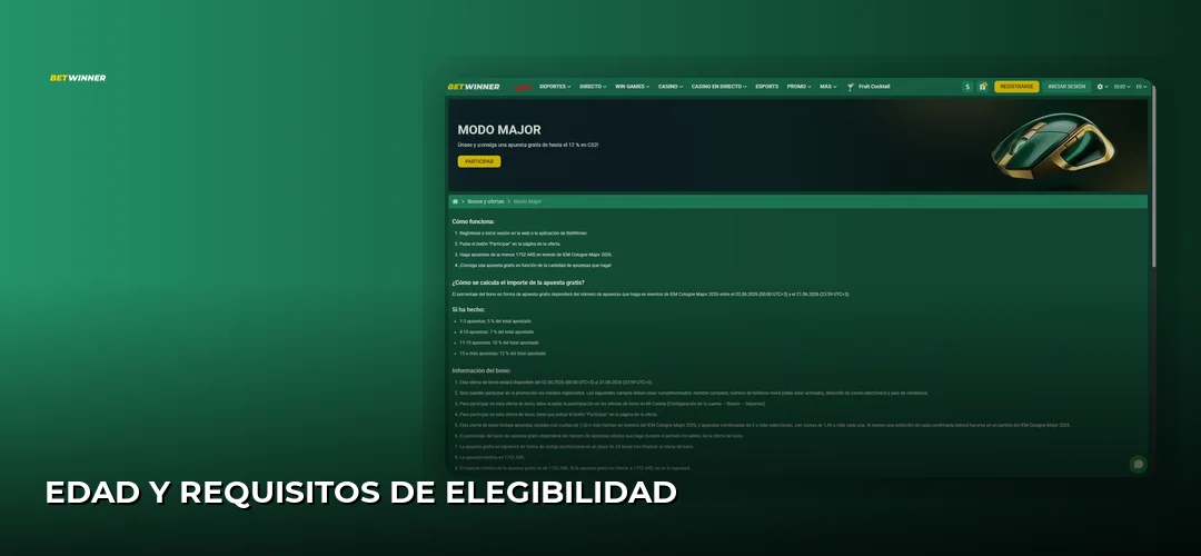 Edad y requisitos de elegibilidad
