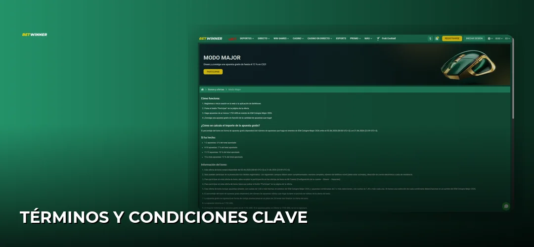 Términos y condiciones clave