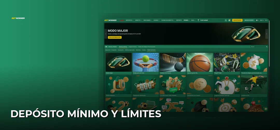 Depósito mínimo y límites