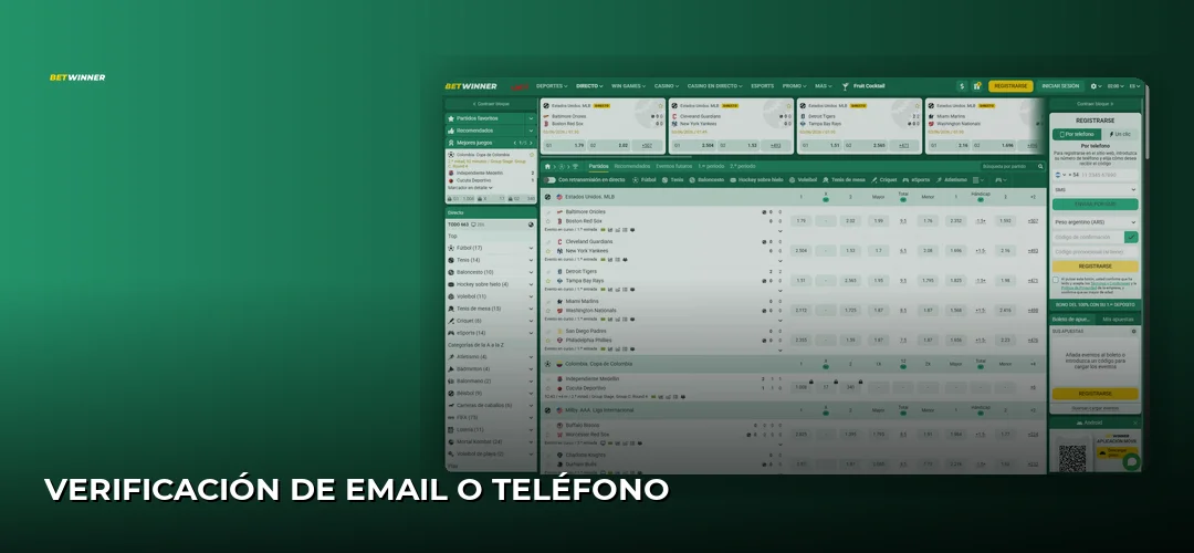 Verificación de email o teléfono
