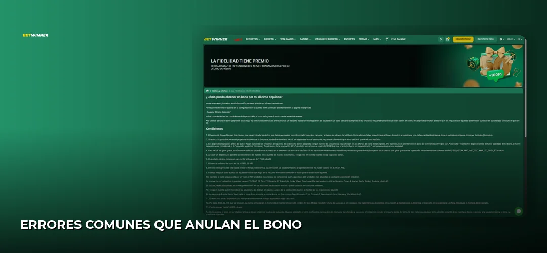 Errores comunes que anulan el bono