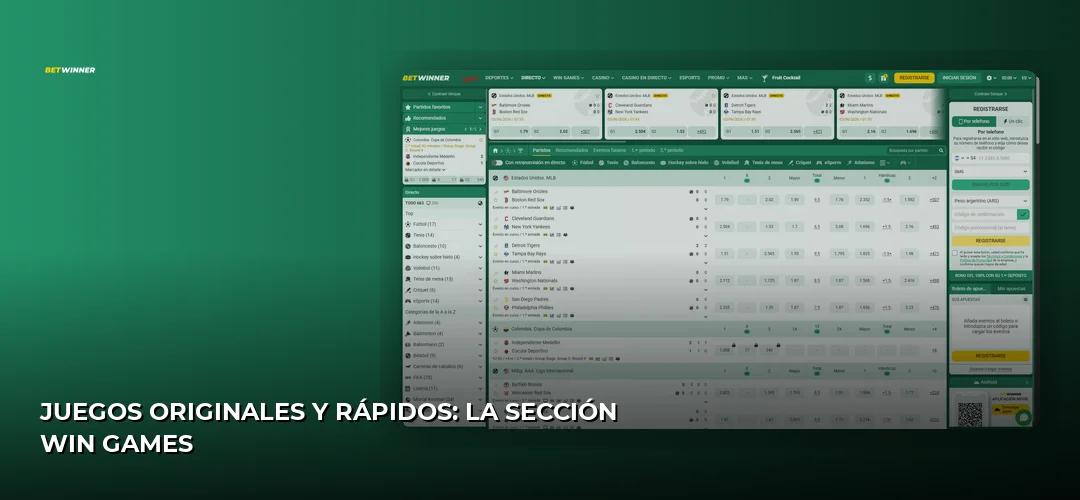 Captura de pantalla del sitio de BetWinner