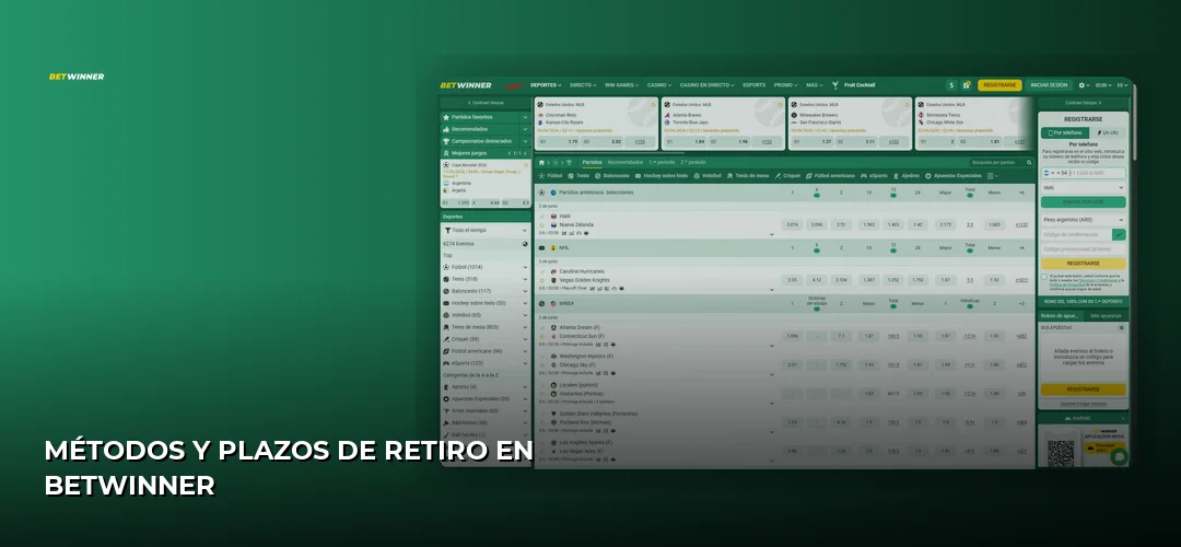 Captura de pantalla del sitio de BetWinner