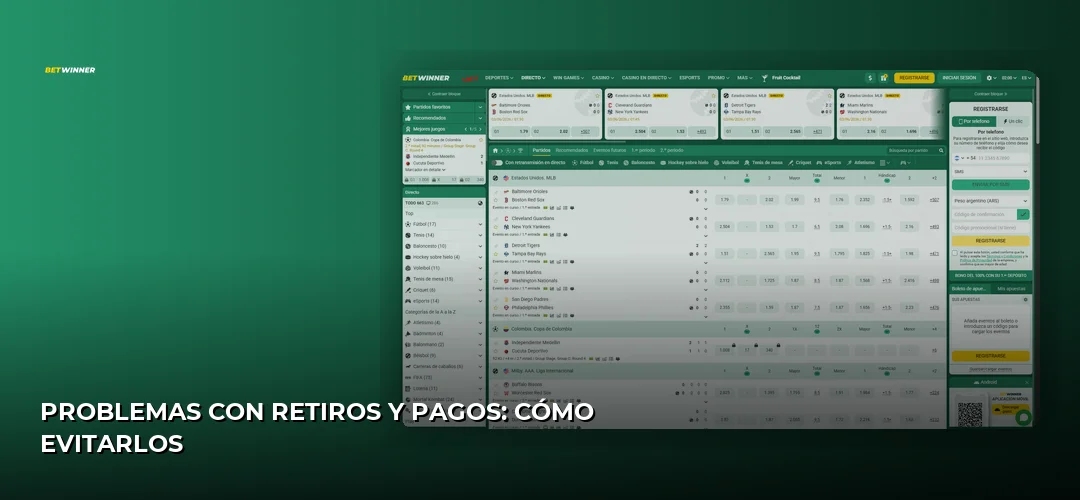 Captura de pantalla del sitio de BetWinner