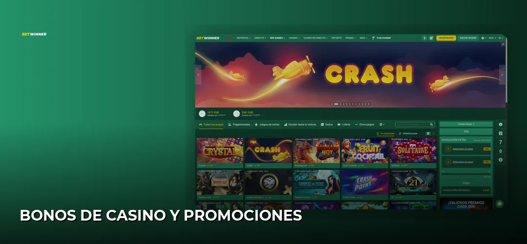 Captura de pantalla del sitio de BetWinner